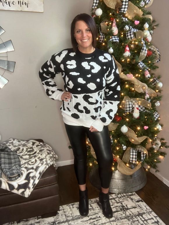 Black & White Leopard Sweater
