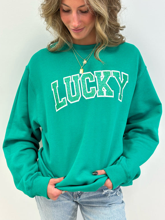 Lucky Varsity GLITTER and PUFF - PREORDER (SHIP DATE 2/14)