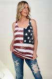 Zenana American Flag Print Sleeveless Top