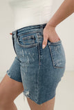 Judy Blue High Waist Embroidered Pocket Cutoff Shorts