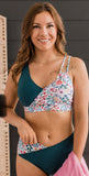 *PRE-ORDER* Capture The Coast Swim Top- Teal & Ivory Floral
