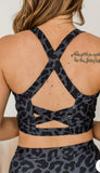 *PRE-ORDER* Along The Boardwalk Swim Top- Charcoal Leopard