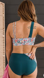 *PRE-ORDER* Capture The Coast Swim Top- Teal & Ivory Floral