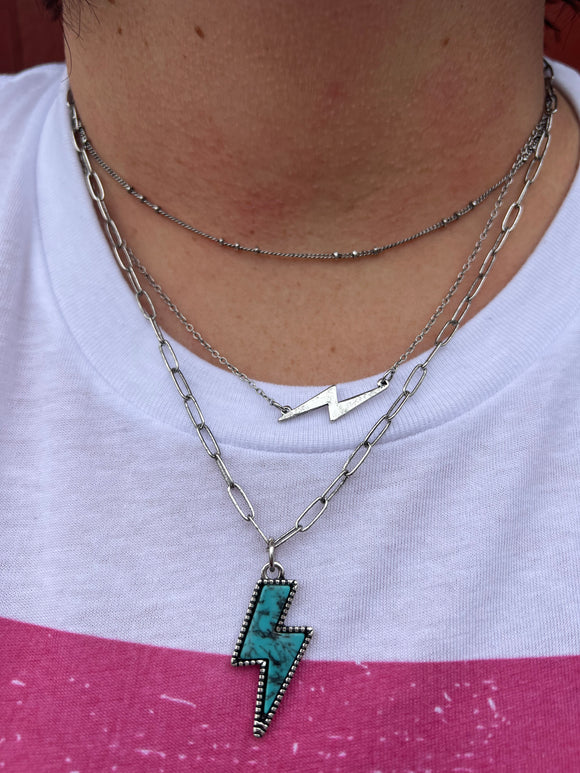 Turquoise Thunder Rolls Necklace