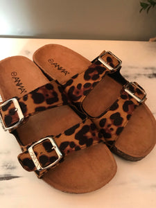 Leopard Buckle Sandals
